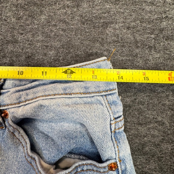 S.O.N.G. Slim Flare Jeans Women 5/27 Light Wash Rhinestone Slit Hem - Picture 8 of 15